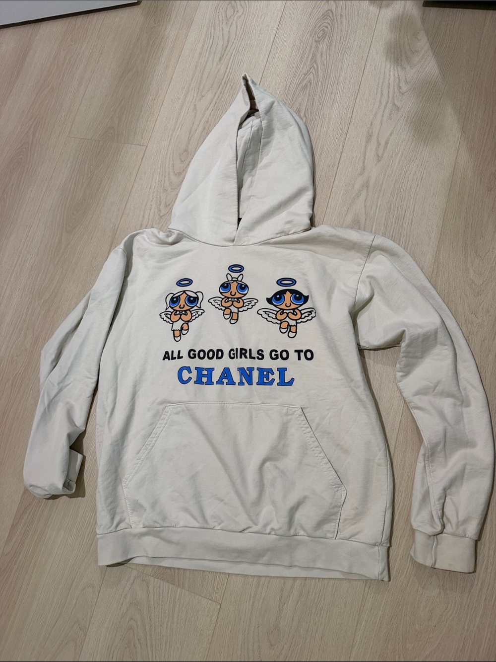 Mega Yacht Graphic Cream Hoodie — All Good Girls Print